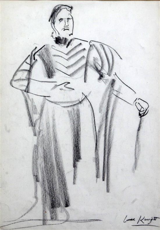 Dame Laura Knight RA (1877-1970) Study of an actor on stage, 13.5 x 9.75in.